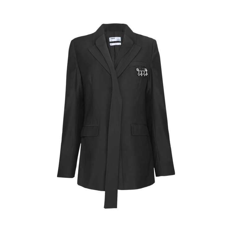 C2H4 Asymmetrical Double Lapel Tailored Jacket "Black"