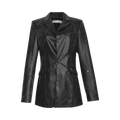 C2H4 Arc Cutting Asteroid Leather Blazer "Black"