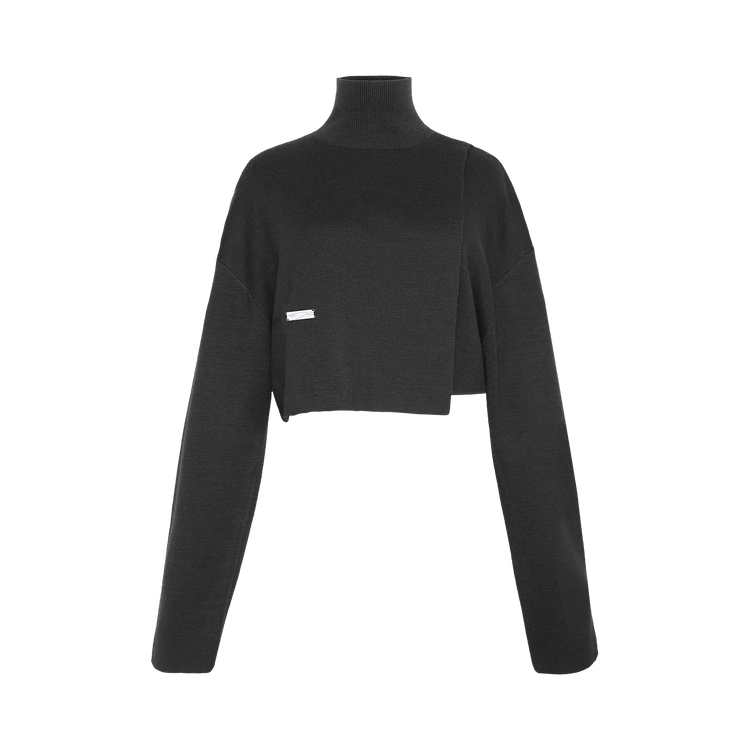 C2H4 Asymmetrical Turtleneck Sweater "Black"