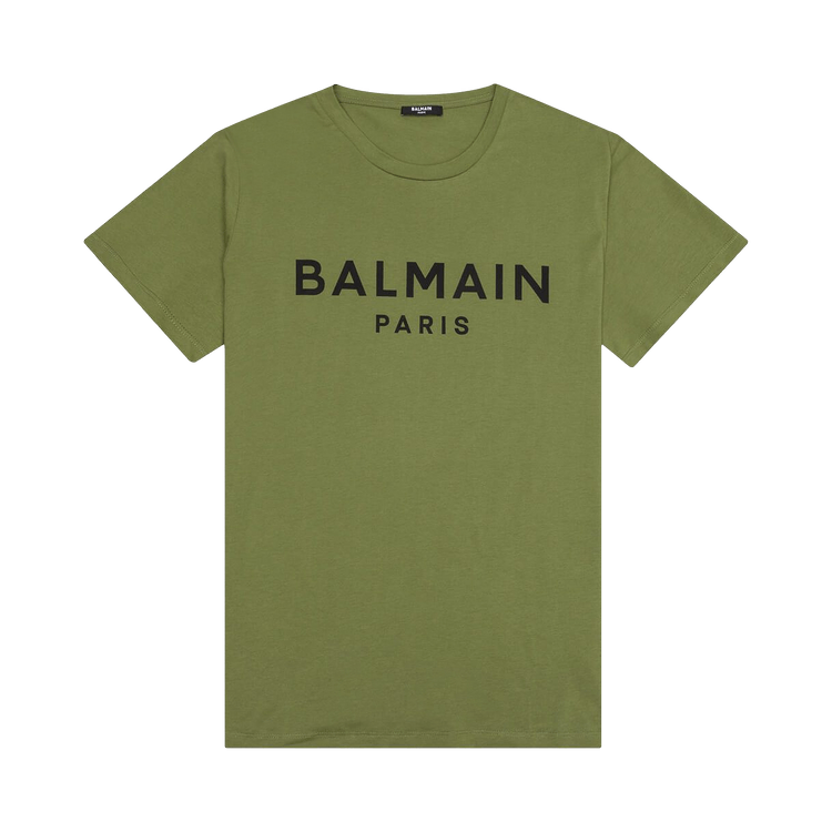 Balmain Printed T-Shirt "Khaki Fonce/Noir"