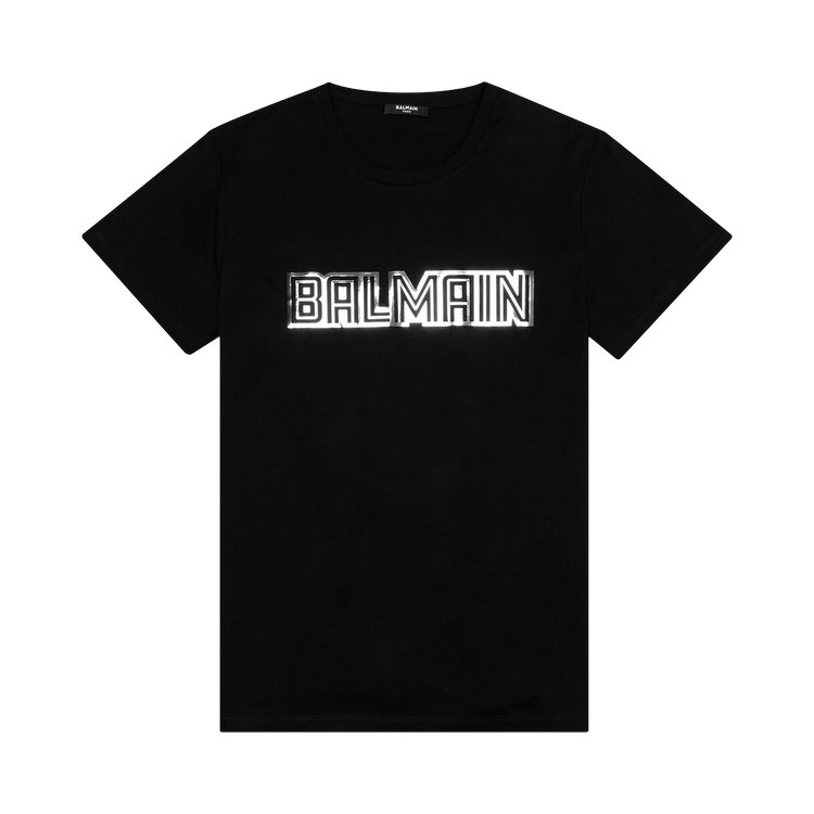 Balmain Metallic Embossed T-Shirt "Noir/Argent"