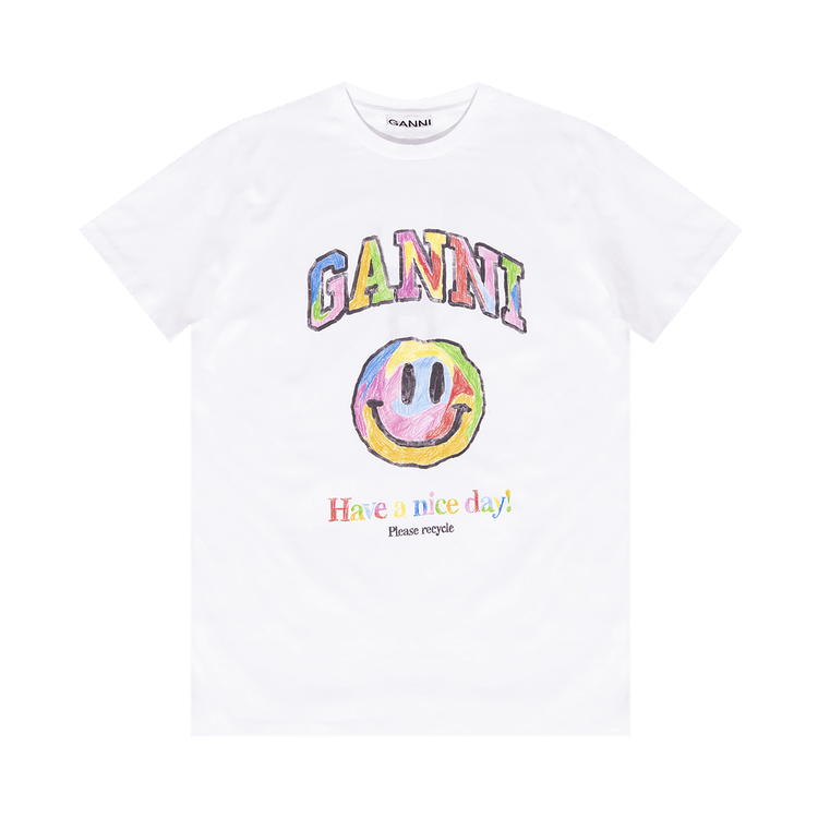 GANNI Cotton Jersey T-Shirt "Bright White"
