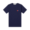 Comme des Garçons PLAY Navy & Red Double Heart T-Shirt "Navy"