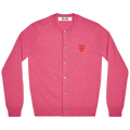 Comme des Garçons PLAY Wool Layered Double Heart Cardigan "Pink"