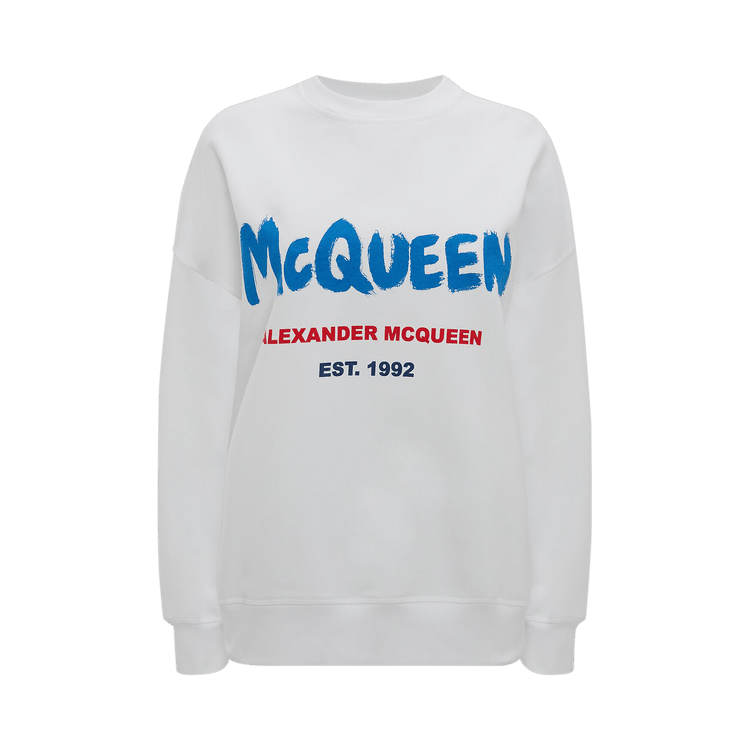 Alexander McQueen Graffiti Organic Sweatshirt "White/Multicolor"