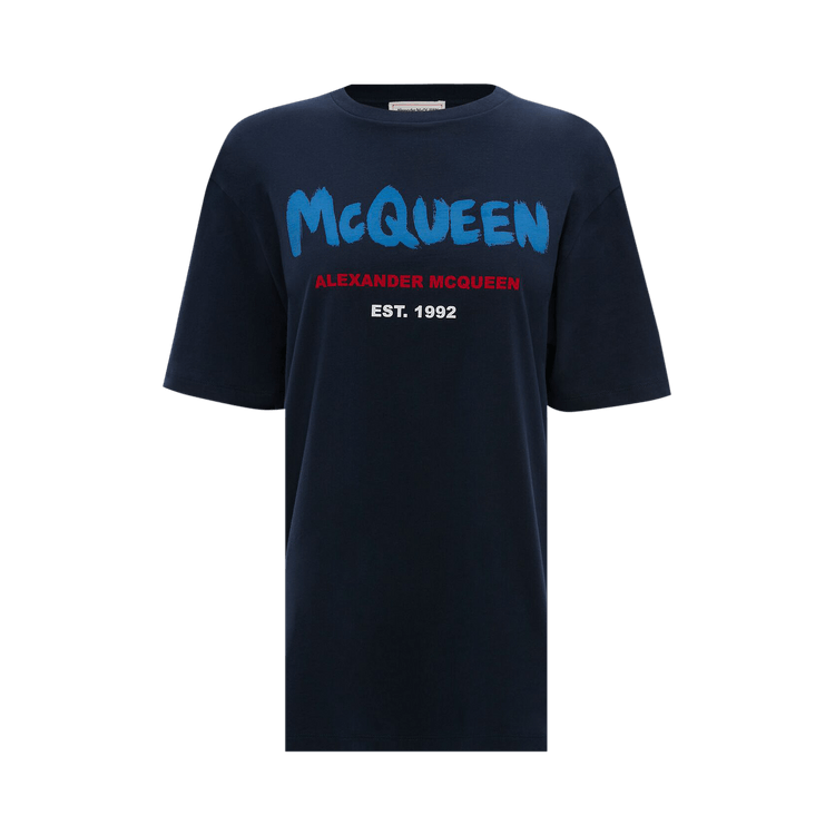 Alexander McQueen Graffiti T-Shirt "Navy/Multicolor"