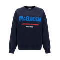 Alexander McQueen Graffiti Organic Sweatshirt "Navy/Multicolor"