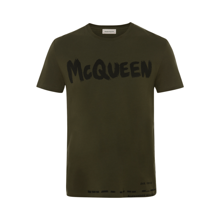 Alexander McQueen Graffiti Print T-Shirt "Khaki/Mix"