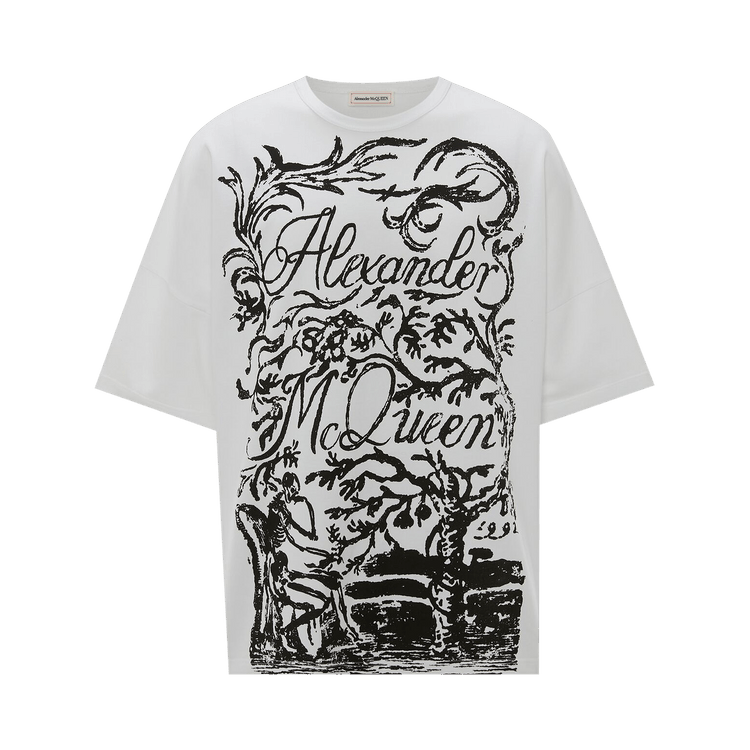Alexander McQueen Skeleton Print T-Shirt "White/Black"