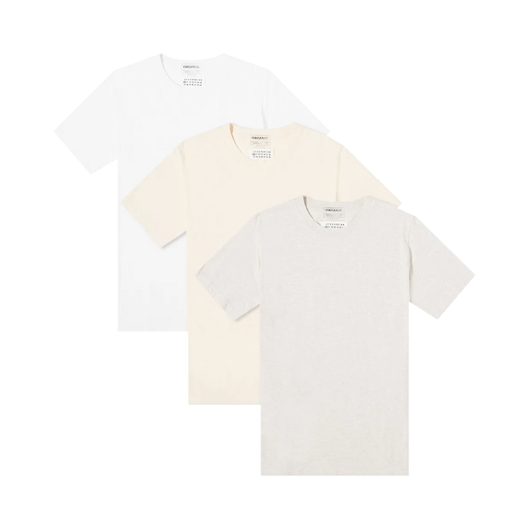 Maison Margiela 3 Pack T-Shirt "White/Ivory/Oatmail"
