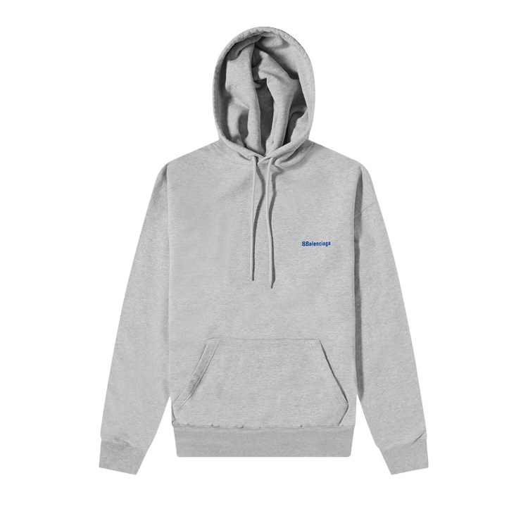 Balenciaga BB Corporate Hoodie "Heather Grey/Royal Blue"