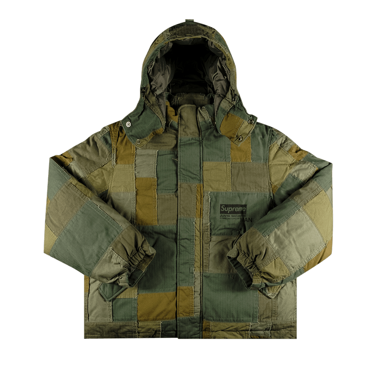 Supreme x Junya Watanabe x Comme des Garçons MAN Patchwork Puffy Jacket "Olive"