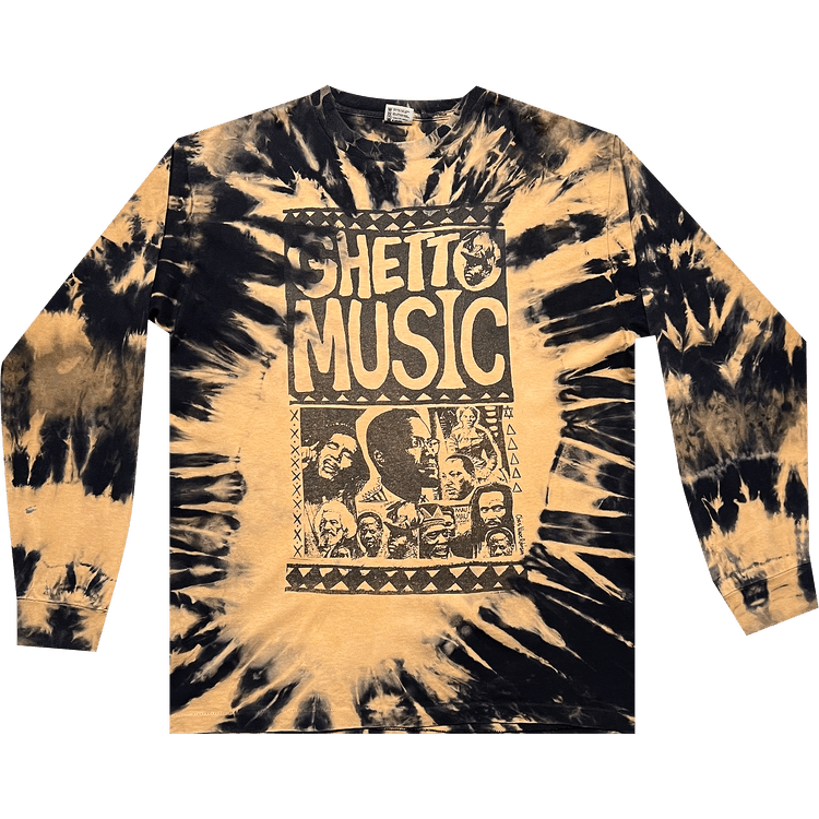 Vintage Boogie Down Productions Ghetto Music Long-Sleeve Tee "Tan/Black"