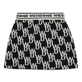 We11done WD1 All Over Logo Knit Mini Skirt "Black"