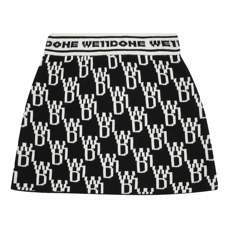 We11done WD1 All Over Logo Knit Mini Skirt "Black"