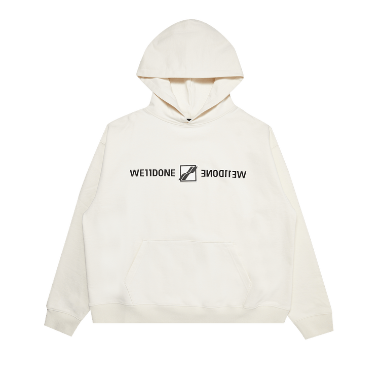 We11done Patched Mirror Logo Hoodie "Ivory"