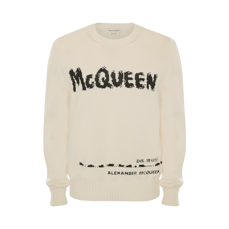 Alexander McQueen Graffiti Jumper "Ivory/Black"