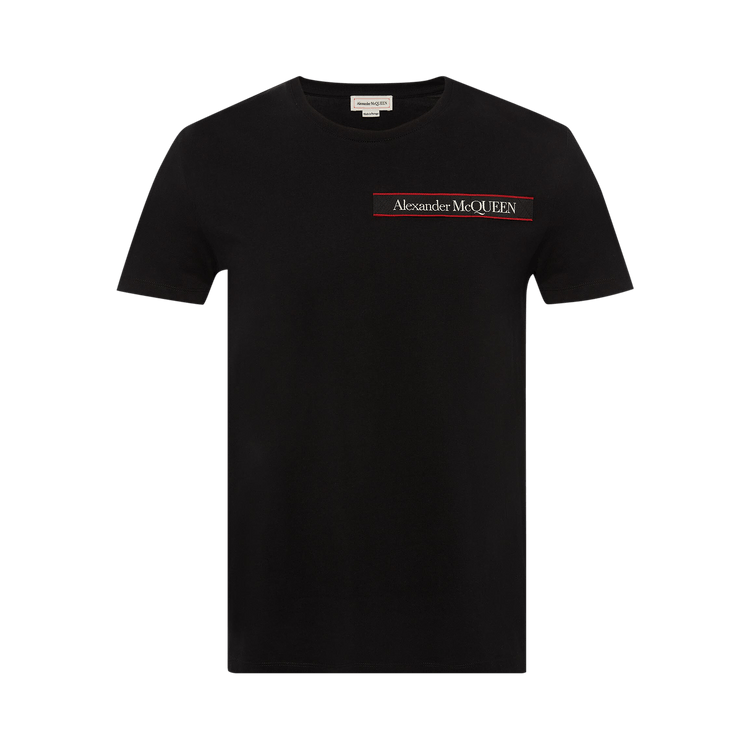 Alexander McQueen Selvedge Logo Tape Detail T-Shirt "Black/Mix"