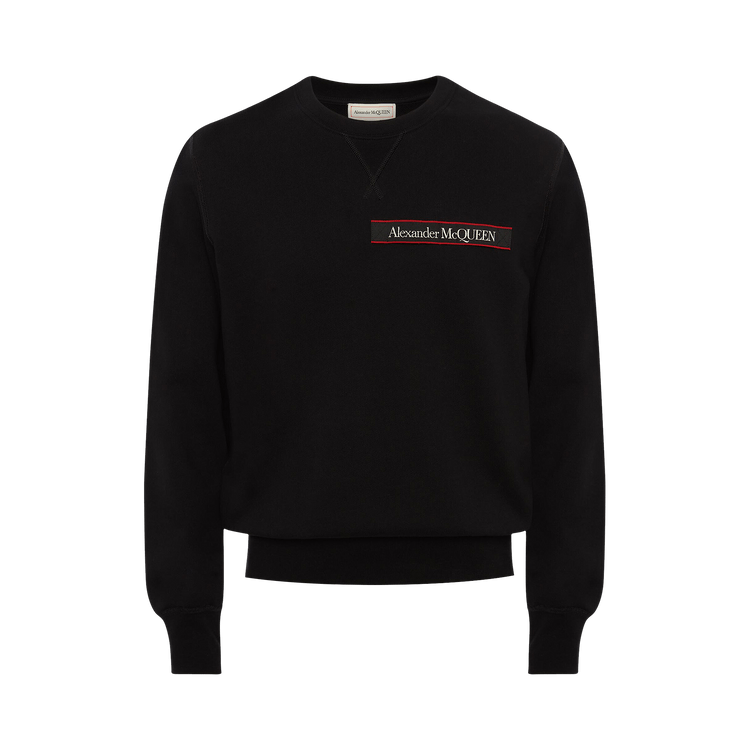 Alexander McQueen Selvedge Logo Tape Detail Sweatshirt "Black/Mix"