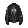 Prada Oversized Nappa Leather Bomber Jacket "Black"