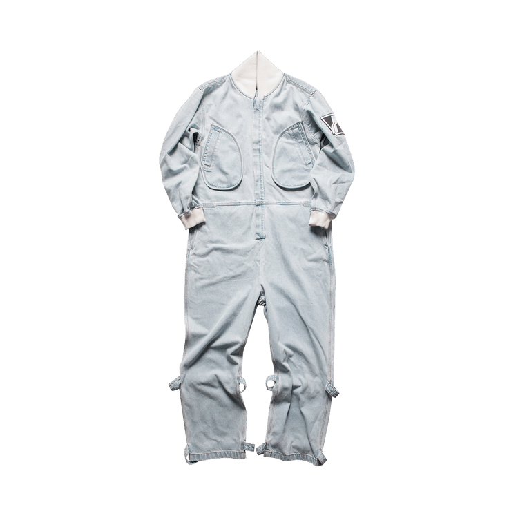 We11done Washed Denim Jump Suit "Blue Denim"