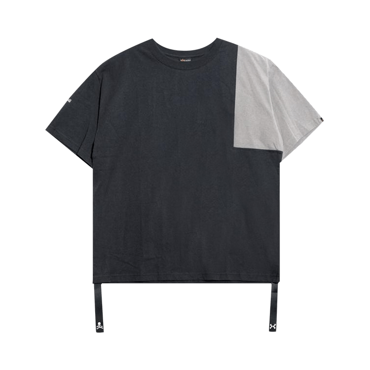 C2H4 x Mastermind Japan x Alpha Industries Patchwork Logo Print T-Shirt "Black/Grey"