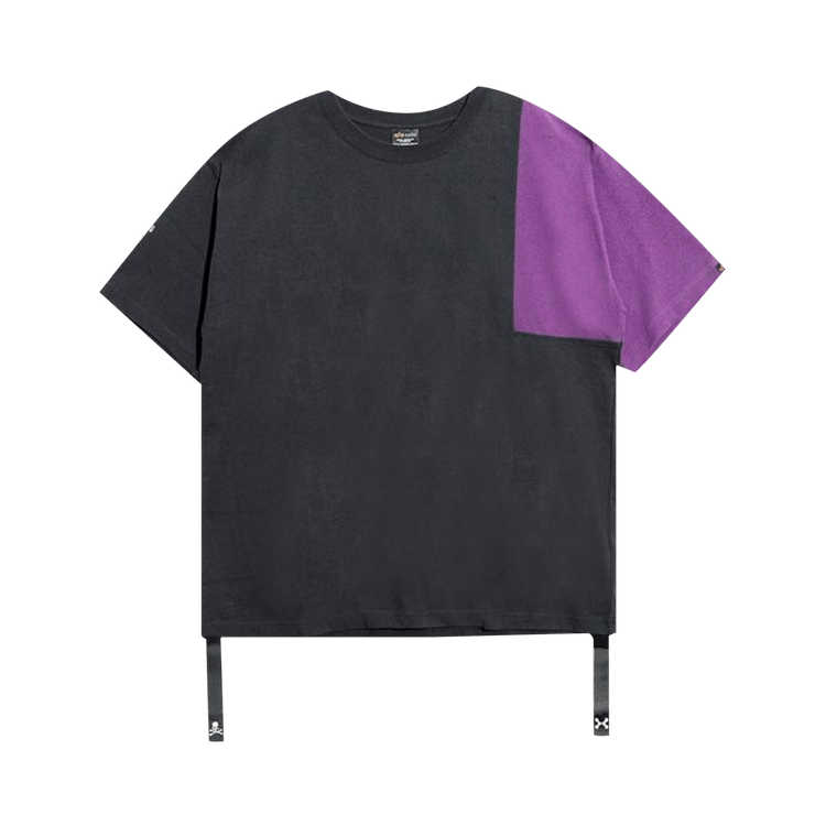 C2H4 x Mastermind Japan x Alpha Industries Patchwork Logo Print T-Shirt "Black/Purple"