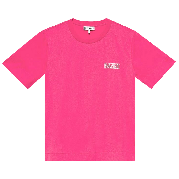GANNI O-Neck T-Shirt "Shocking Pink"