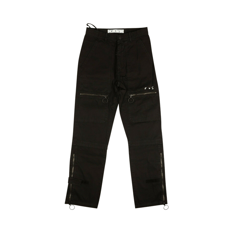 Off-White Logo Slim Cargo Pants "Black/White"