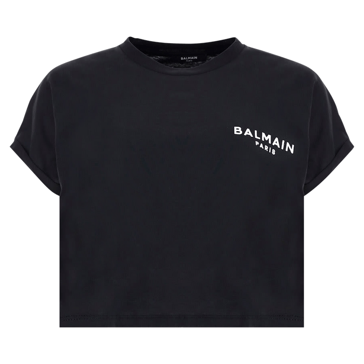 Balmain Cropped Tee "Black"