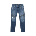Balmain Vintage Scraps Slim Fit Ribbed Jeans "Blue"