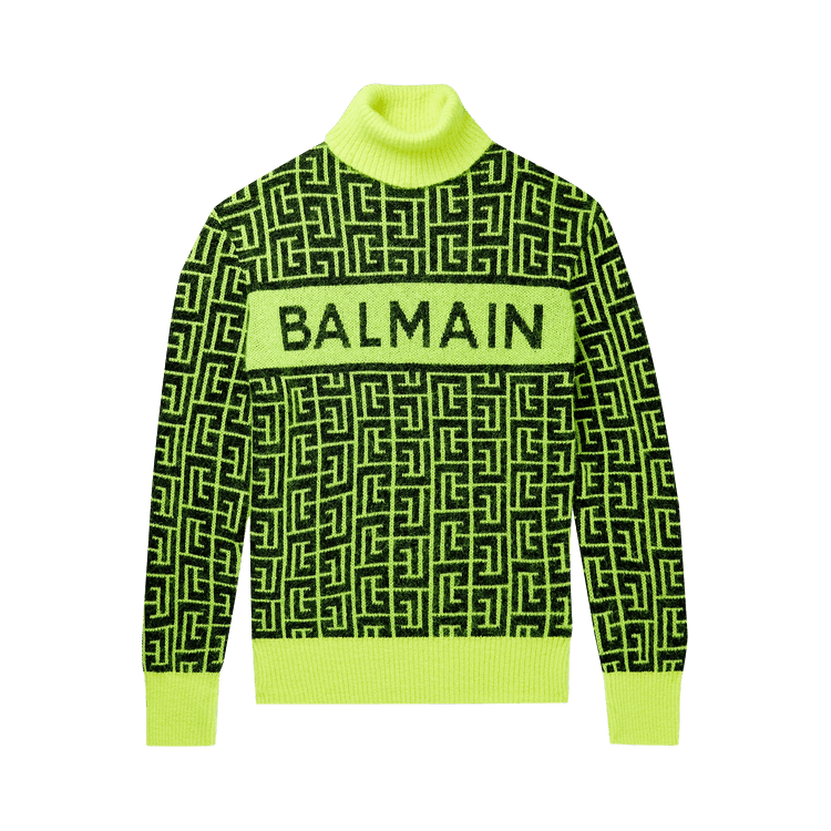 Balmain x Rossignol Intarsia Logo Knit Sweater "Black"