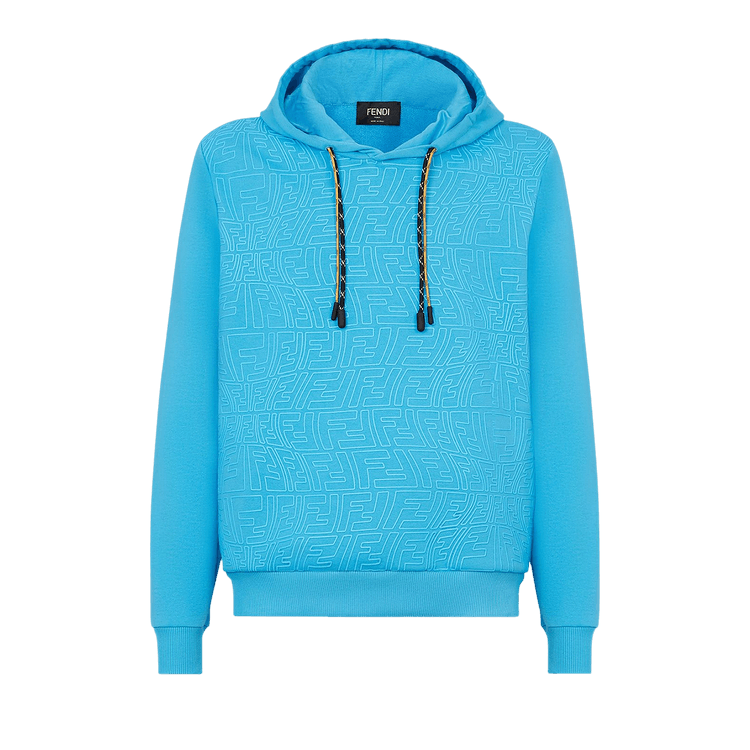 Fendi x Sarah Coleman Rubber Print Fisheye FF Logo Hoodie "Pale Blue"