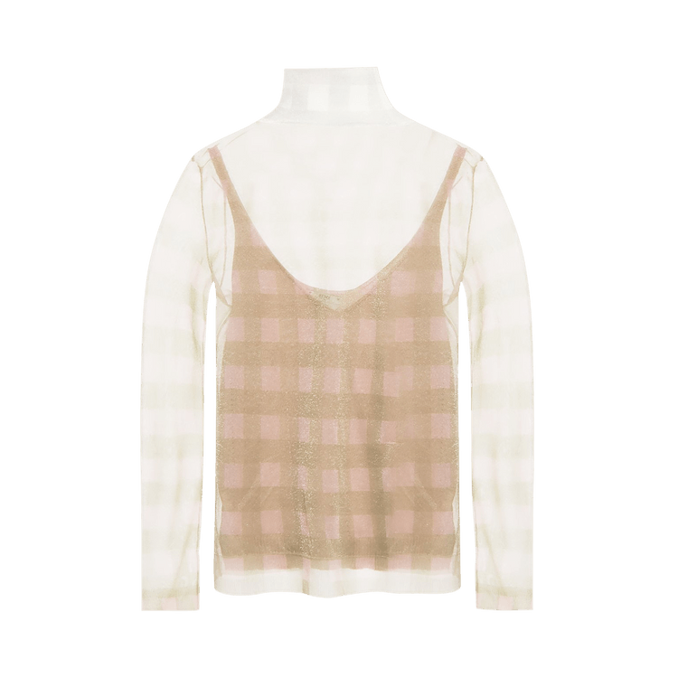 Fendi Sheer Turtleneck Sweater "Rosewood"