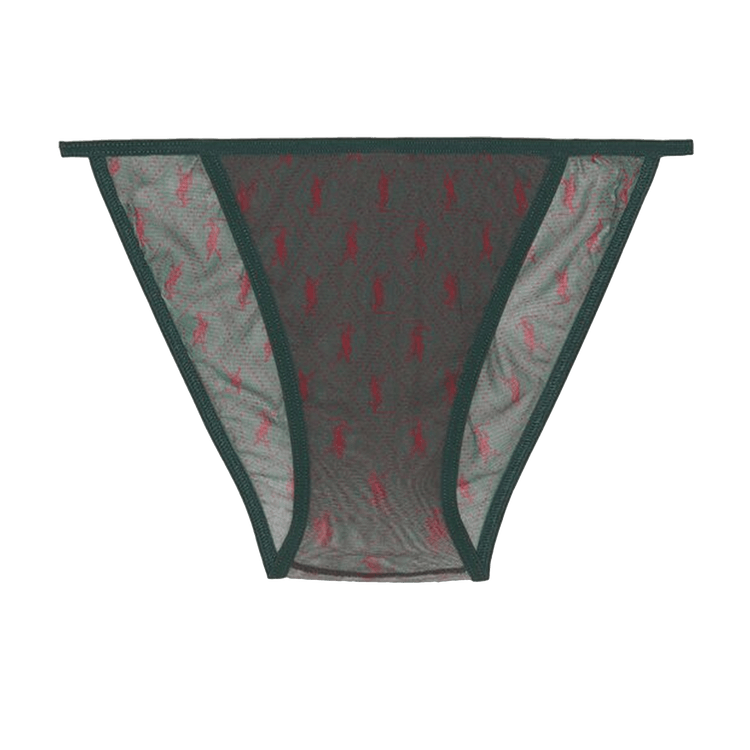 Saint Laurent Monogram Panties "Vert/Bordeaux"