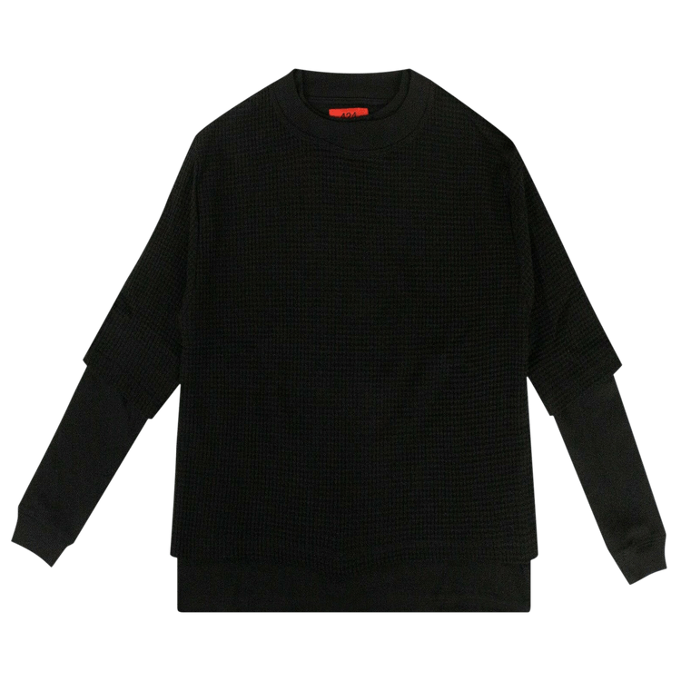 424 Waffle Knit Double Layer T-Shirt "Black"