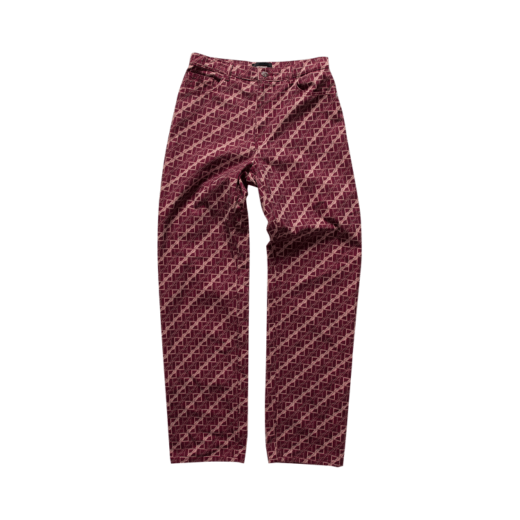 We11done Allover Logo Jeans "Red"