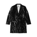 MM6 Maison Margiela Leather Look Coat "Black"