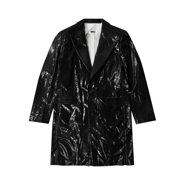 MM6 Maison Margiela Leather Look Coat "Black"