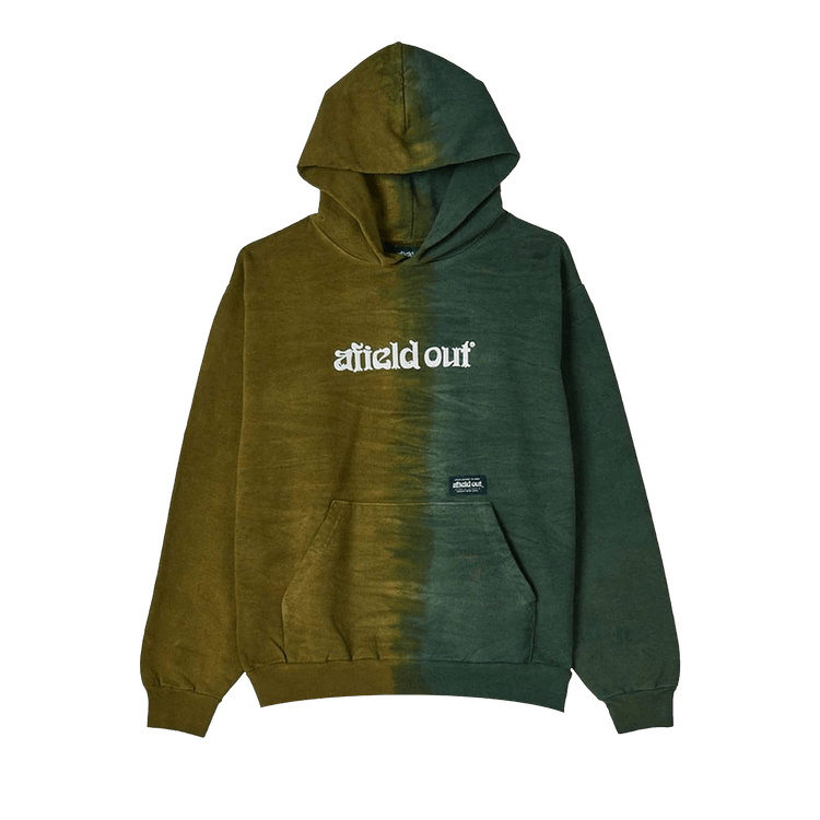Afield Out Duo Tone Puff Print Hoodie "Green Tie Dye"
