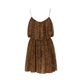 Saint Laurent Leopard Silk Cami Mini Dress "Multicolor"