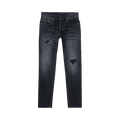 Saint Laurent High-Waisted Distressed Straight Jeans "Black"