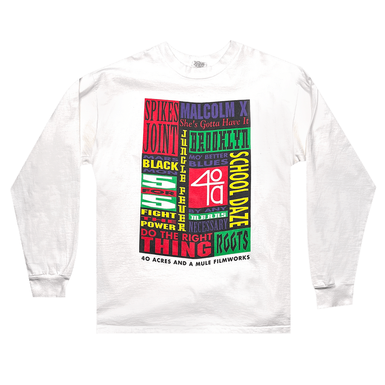 Vintage Spike Lee 40 Acres And A Mule Filmworks Long-Sleeve "White"