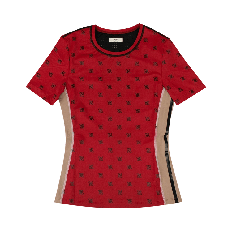 Fendi Logo Short-Sleeve Fitness Tee "Red"