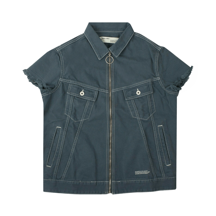 Off-White Denim Zip Up Shirt "Blue"