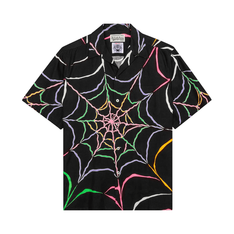 Wacko Maria Wolf"s Head Short-Sleeve Hawaiian Shirt "Black'