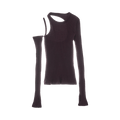 Helmut Lang Luxe Pima Cutout Top "Mulberry"