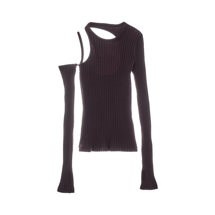 Helmut Lang Luxe Pima Cutout Top "Mulberry"