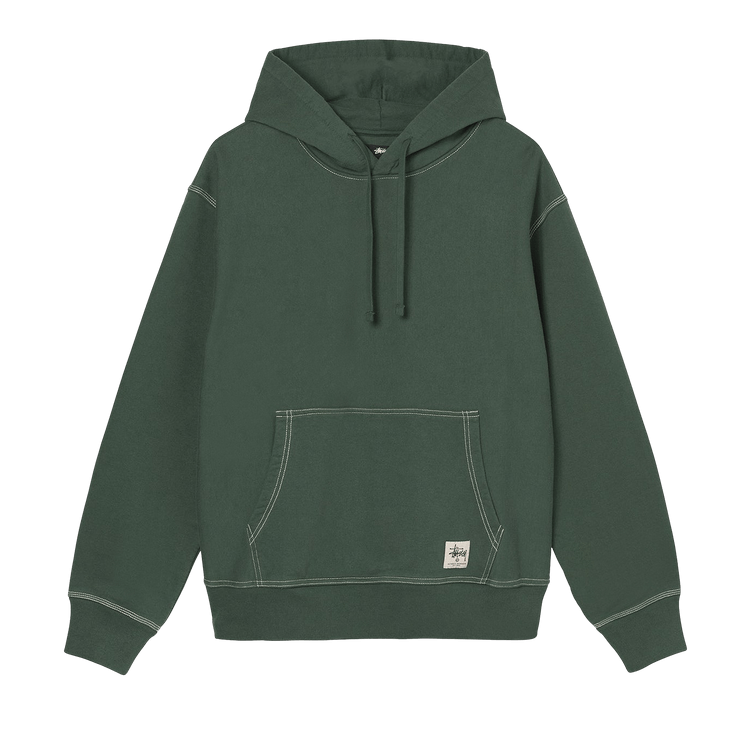 Stussy Contrast Stitch Label Hood "Forest"
