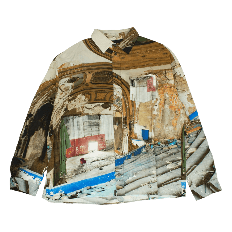 Pyer Moss Print Collared Shirt "Yellow/Multicolor"